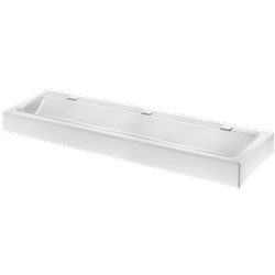 Lavabo collectif suspendu Mineralcast 454180 sans trou de robinetterie