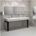 Lavabo collectif suspendu Mineralcast 454122 avec trou de robinetterie