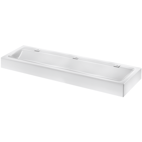 Lavabo collectif suspendu Mineralcast 454182 avec trou de robinetterie