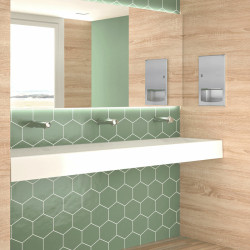 Lavabo collectif suspendu Mineralcast 454182 avec trou de robinetterie