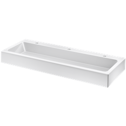 Lavabo collectif suspendu Mineralcast 453140 avec trou de robinetterie