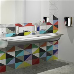 Lavabo collectif suspendu Canal 120280 sans trou de robinetterie 1800 mm