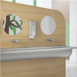 Lavabo collectif suspendu Canal 120280 sans trou de robinetterie 1800 mm