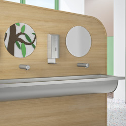 Lavabo collectif suspendu Canal 120300 sans trou de robinetterie 2400 mm