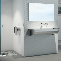 Lavabo collectif suspendu Canal 120300 sans trou de robinetterie 2400 mm