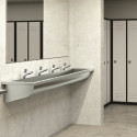 Lavabo collectif suspendu Canal 121250 avec trou de robinetterie 1200 mm
