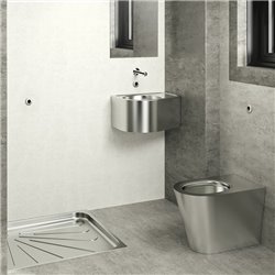 Lavabo antivandalisme DUO S TC R 160360 version droite sans trou de robinetterie
