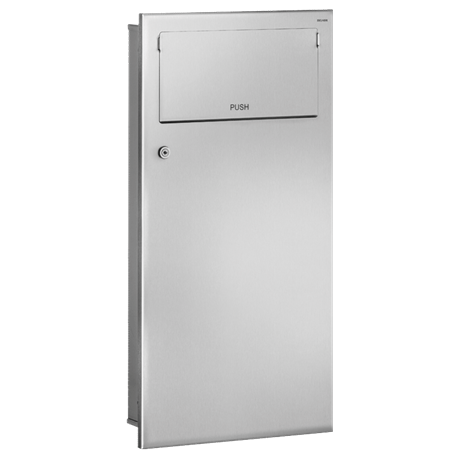 Corbeille encastrable avec trappe 510713S inox poli satiné 18 litres