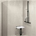 Siège de douche PMR 511930BK Blanc et noir mat Large