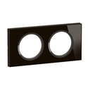Plaque de finition Céliane 2 postes Verre Onyx Noir CP1902