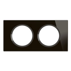 Plaque de finition Céliane 2 postes Verre Onyx Noir CP1902