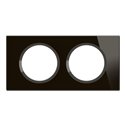 Plaque de finition Céliane 2 postes Verre Onyx Noir CP1902