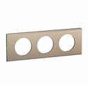 Plaque de finition Céliane 3 postes Nickel Satiné CP2103