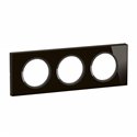 Plaque de finition Céliane 3 postes Verre Onyx Noir CP1903