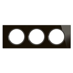 Plaque de finition Céliane 3 postes Verre Onyx Noir CP1903