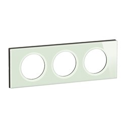 Plaque de finition Céliane 3 postes Verre Opale Blanc CP2003