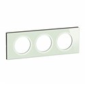 Plaque de finition Céliane 3 postes Verre Opale Blanc CP2003
