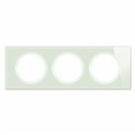 Plaque de finition Céliane 3 postes Verre Opale Blanc CP2003