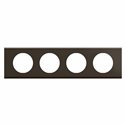 Plaque de finition Céliane 4 postes Nickel Sombre Satiné CP2204