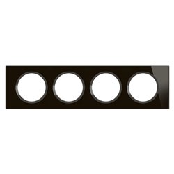 Plaque de finition Céliane 4 postes Verre Onyx Noir CP1904