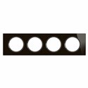 Plaque de finition Céliane 4 postes Verre Onyx Noir CP1904