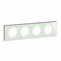Plaque de finition Céliane 4 postes Verre Opale Blanc CP2004