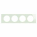 Plaque de finition Céliane 4 postes Verre Opale Blanc CP2004