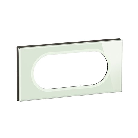 Plaque de finition Céliane 4 à 5 modules Verre Opale Blanc CP2008