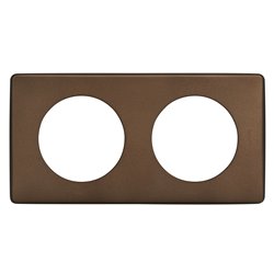 Plaque de finition Céliane 2 postes finition Alu Chocolat 066792