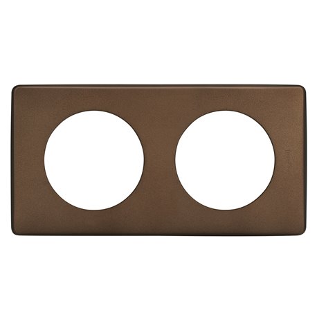 Plaque de finition Céliane 2 postes finition Alu Chocolat 066792