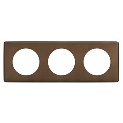 Plaque de finition Céliane 3 postes finition Alu Chocolat 066793
