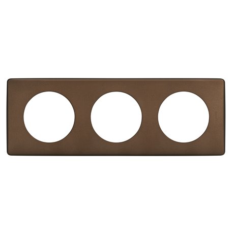 Plaque de finition Céliane 3 postes finition Alu Chocolat 066793