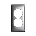 Plaque de finition Céliane Métal 2 postes pour rénovation entraxe 57mm finition Aluminium 068928