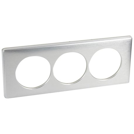 Plaque de finition Céliane Métal 3 postes pour rénovation entraxe 57mm finition Aluminium 068929