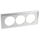 Plaque de finition Céliane Métal 3 postes pour rénovation entraxe 57mm finition Aluminium 068929