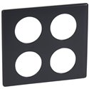 Plaque de finition Céliane Métal 2x2 postes finition Carbone 068950
