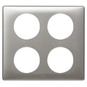 Plaque de finition Céliane Métal 2x2 postes finition Titane 068968