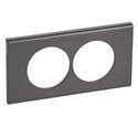 Plaque de finition Céliane Matières 2 postes pour rénovation entraxe 57mm Black Nickel 069038