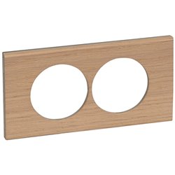 Plaque de finition Céliane Matières 2 postes pour rénovation entraxe 57mm Chêne Blanchi 069058