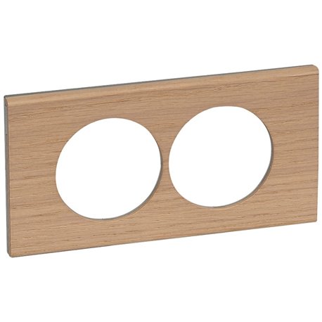 Plaque de finition Céliane Matières 2 postes pour rénovation entraxe 57mm Chêne Blanchi 069058 Plaque de finition Céliane Matières 2 postes pour rénovation entraxe 57mm Chêne Blanchi 069058