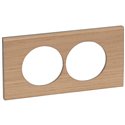 Plaque de finition Céliane Matières 2 postes pour rénovation entraxe 57mm Chêne Blanchi 069058