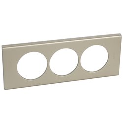 Plaque de finition Céliane Matières 3 postes pour rénovation entraxe 57mm Nickel Velours 069119