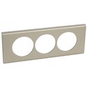 Plaque de finition Céliane Matières 3 postes pour rénovation entraxe 57mm Nickel Velours 069119