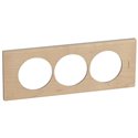 Plaque de finition Céliane Matières 3 postes pour rénovation entraxe 57mm finition Erable 069219