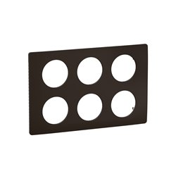 Plaque de finition Céliane 2x3 postes Noir Mat CP0110