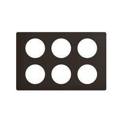 Plaque de finition Céliane 2x3 postes Noir Mat CP0110
