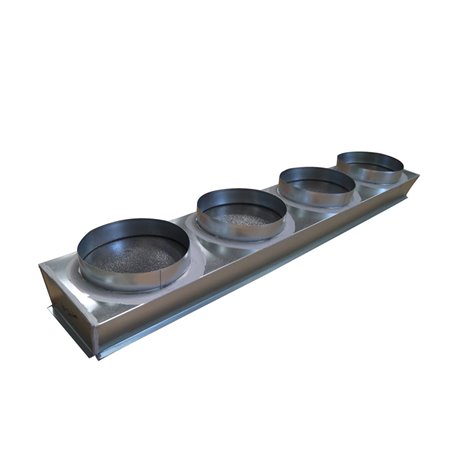 Plénum de reprise isolé M1 pour gainable PEAD-M100/125JA, 4 piquages 250 mm