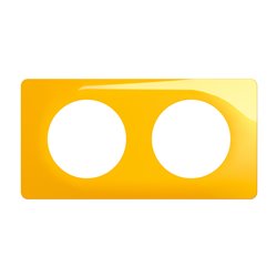Plaque de finition Céliane 2 postes Jaune Safran CP0402