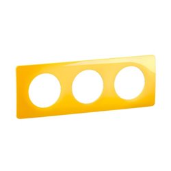 Plaque de finition Céliane 3 postes finition Jaune Safran CP0403