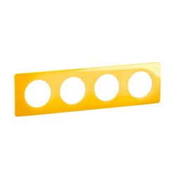 Plaque de finition Céliane 4 postes Jaune Safran CP0404